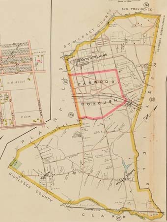 Map of Scotch Plains and Fanwood circa 1906